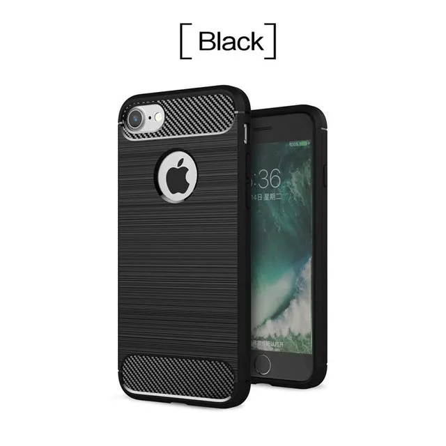 Luxury Shockproof Phone Case For iPhone 7 7 Plus 6 6s Plus 5 5s SE Case New Carbon Fiber Soft TPU Drawing Phone Case Back Cover