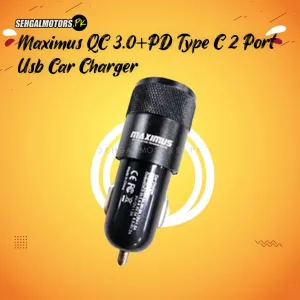 Maximus QC 3.0 PD Type C 2 Port Usb Car Charger