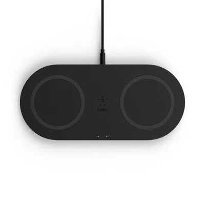 New - Belkin 10W Qi Dual Wireless Charging Pad - Black