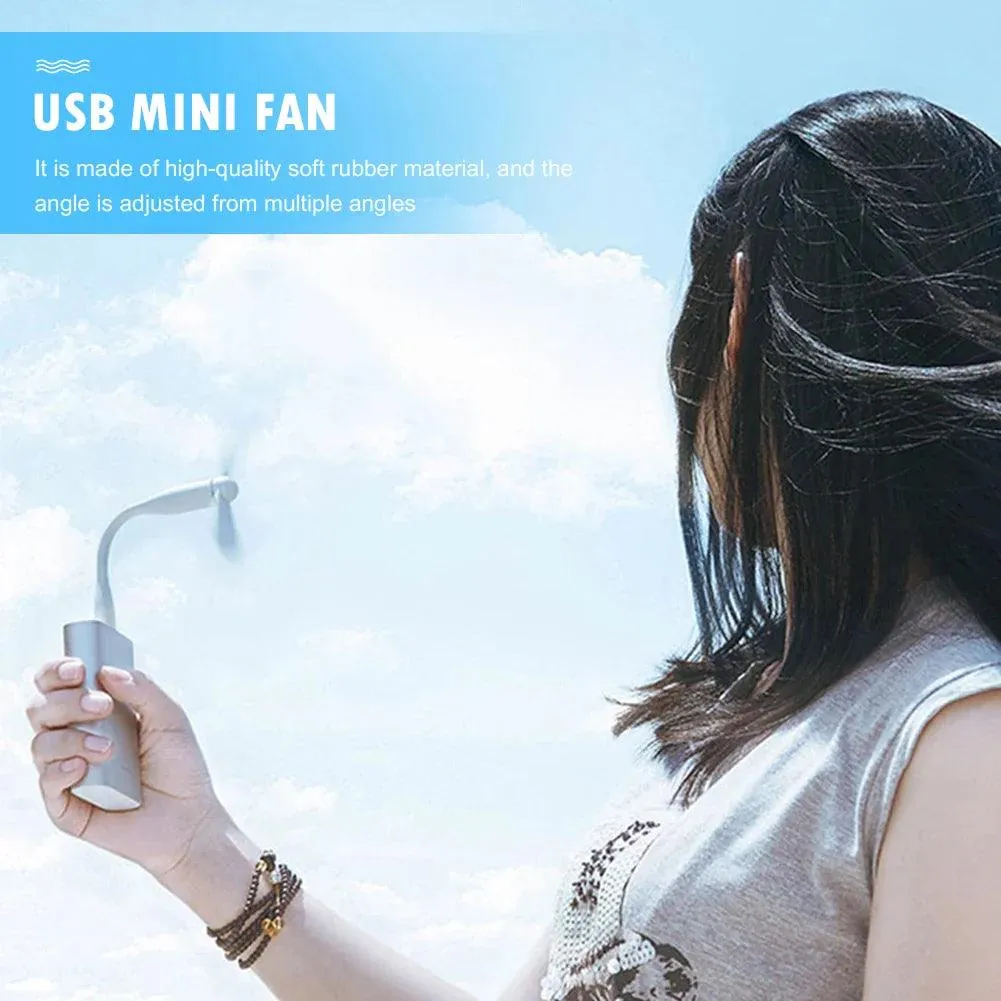 Portable Mini USB Bendable Fan - Handheld Multifunctional Cooling Gadget for Power Banks, Laptops, and AC Chargers