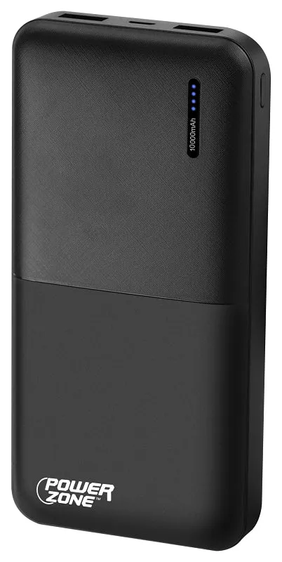 PowerZone S80 Power Bank, 10000 mAh Capacity, Black :EA: QUANTITY: 1