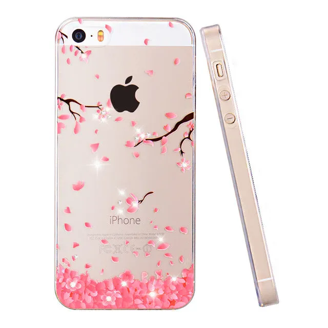 PZOZ For iphone 5se case Rhinestone glitter silicone cover original For iphone 5 s luxury 3D cute cartoon Shell For iphone 5S