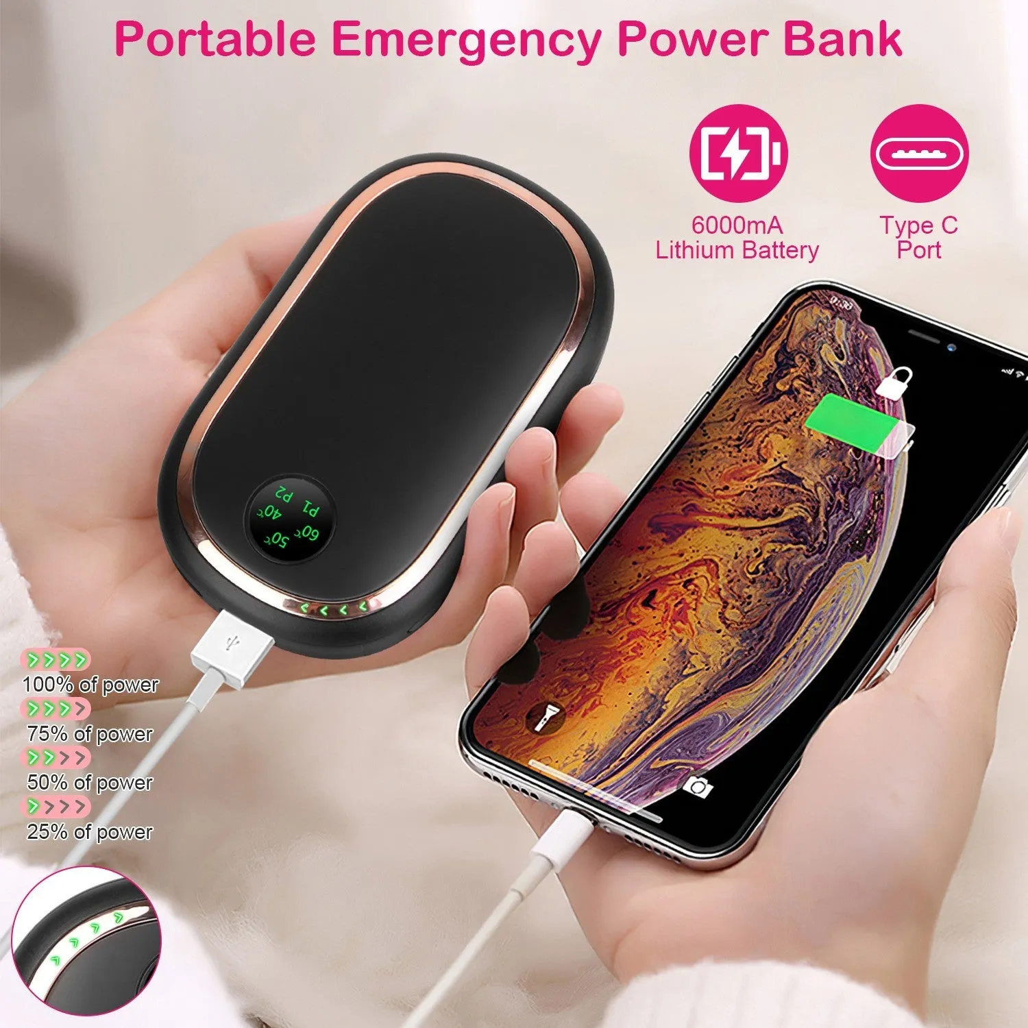 Rechargeable Hand Warmer Electric Hand Heater