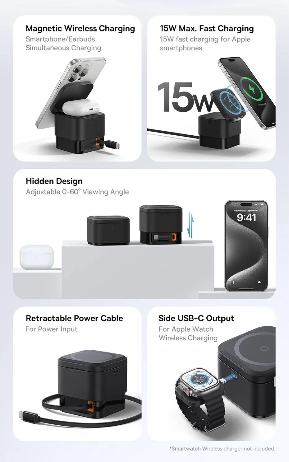 Ultimate 25W 2 in 1 IOS Magnetic Wireless Charger Stand Fast Charging