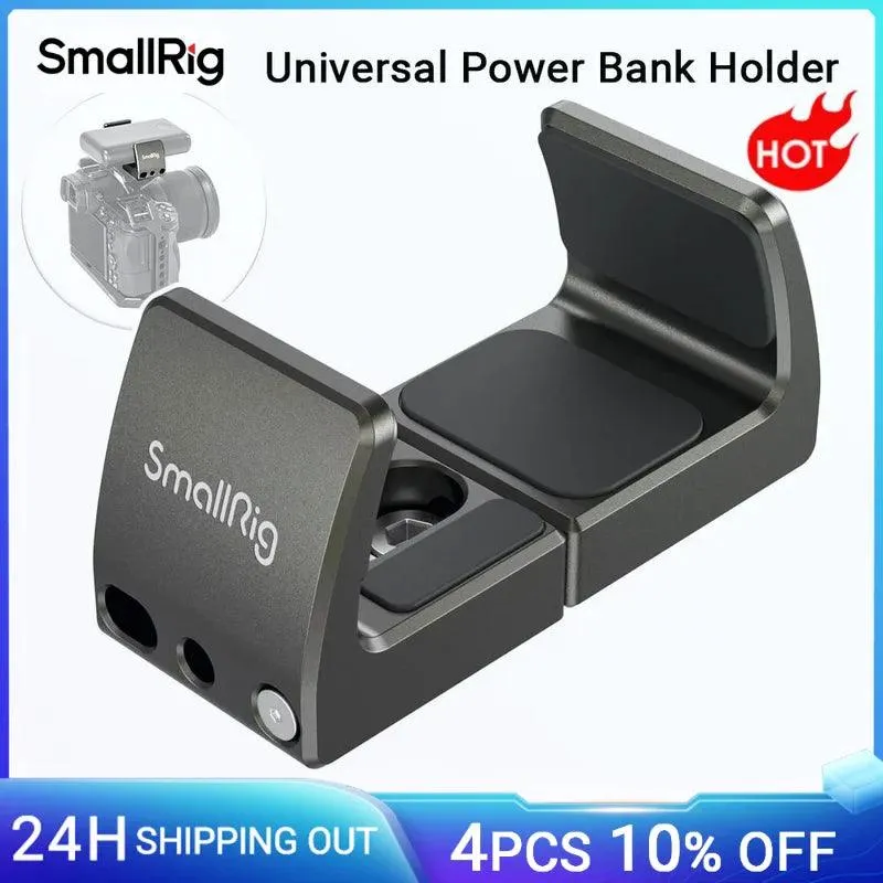 Universal Power Bank Holder for DSLR and Smartphone - Secure Clamp for iPhone 14 and Compatible Power Banks