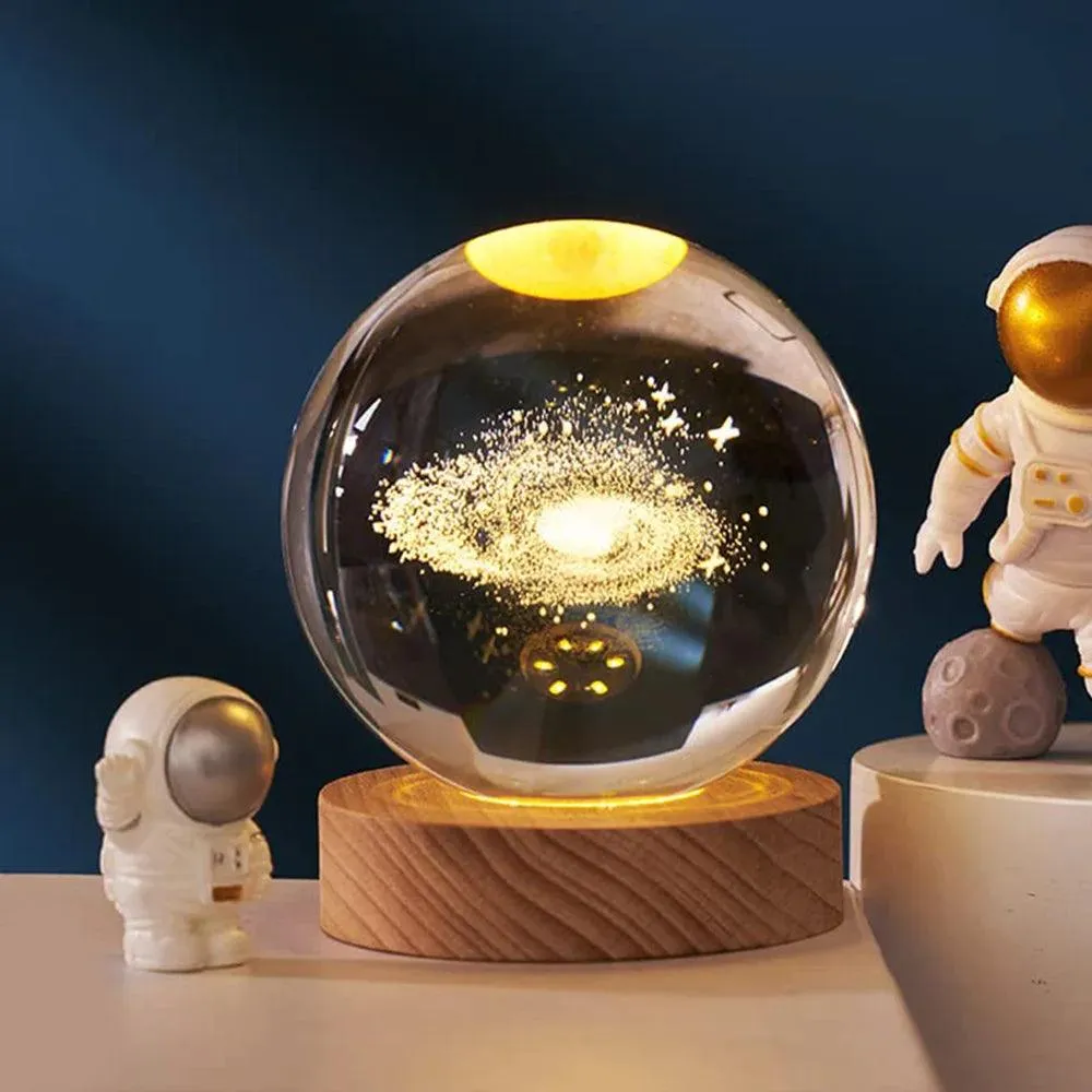 USB Galaxy Crystal Ball Night Light - Artistic Home Decor & Unique Gift