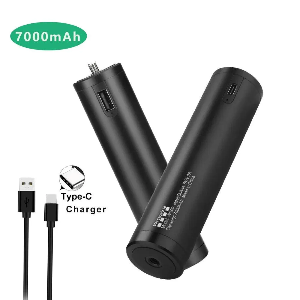 Versatile 7000mAh Power Bank Hand Grip with Mini Tripod and Type-C Connectivity for Smartphones and Mirrorless Cameras