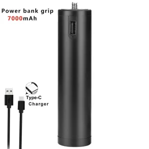 Versatile 7000mAh Power Bank Hand Grip with Mini Tripod and Type-C Connectivity for Smartphones and Mirrorless Cameras