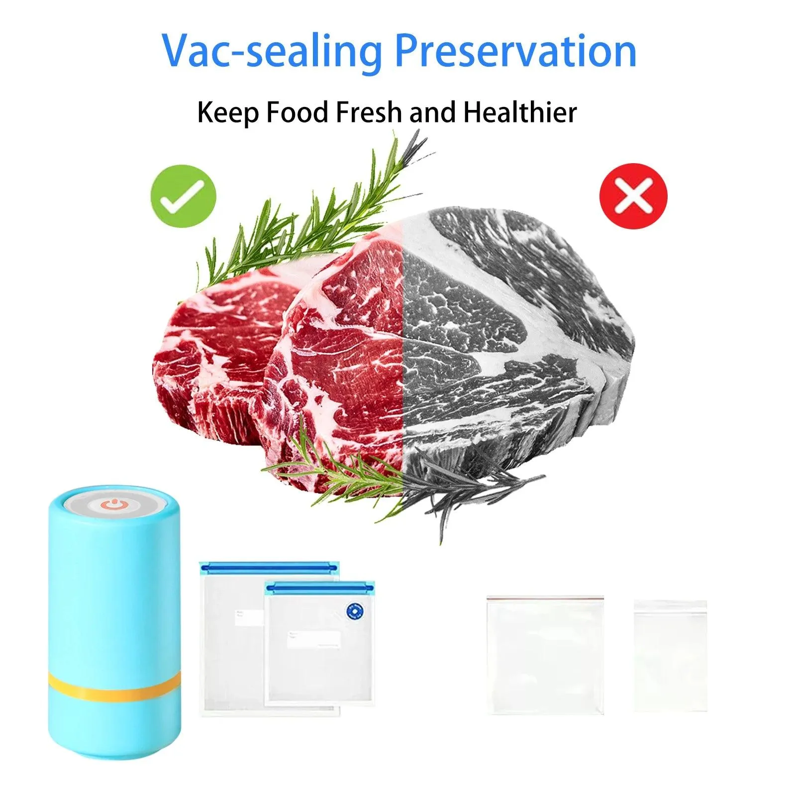 Versatile Food Storage Vacuum Sealer Kit for Mason Jars - BPA-Free, Electric Operation, USB Rechargeable Kitchen Gadget