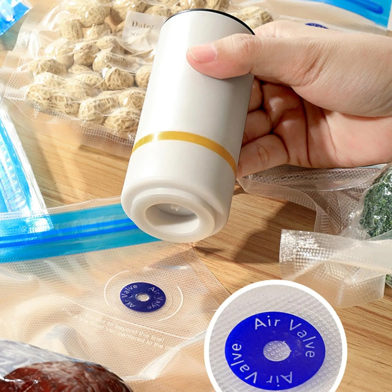 Versatile Food Storage Vacuum Sealer Kit for Mason Jars - BPA-Free, Electric Operation, USB Rechargeable Kitchen Gadget