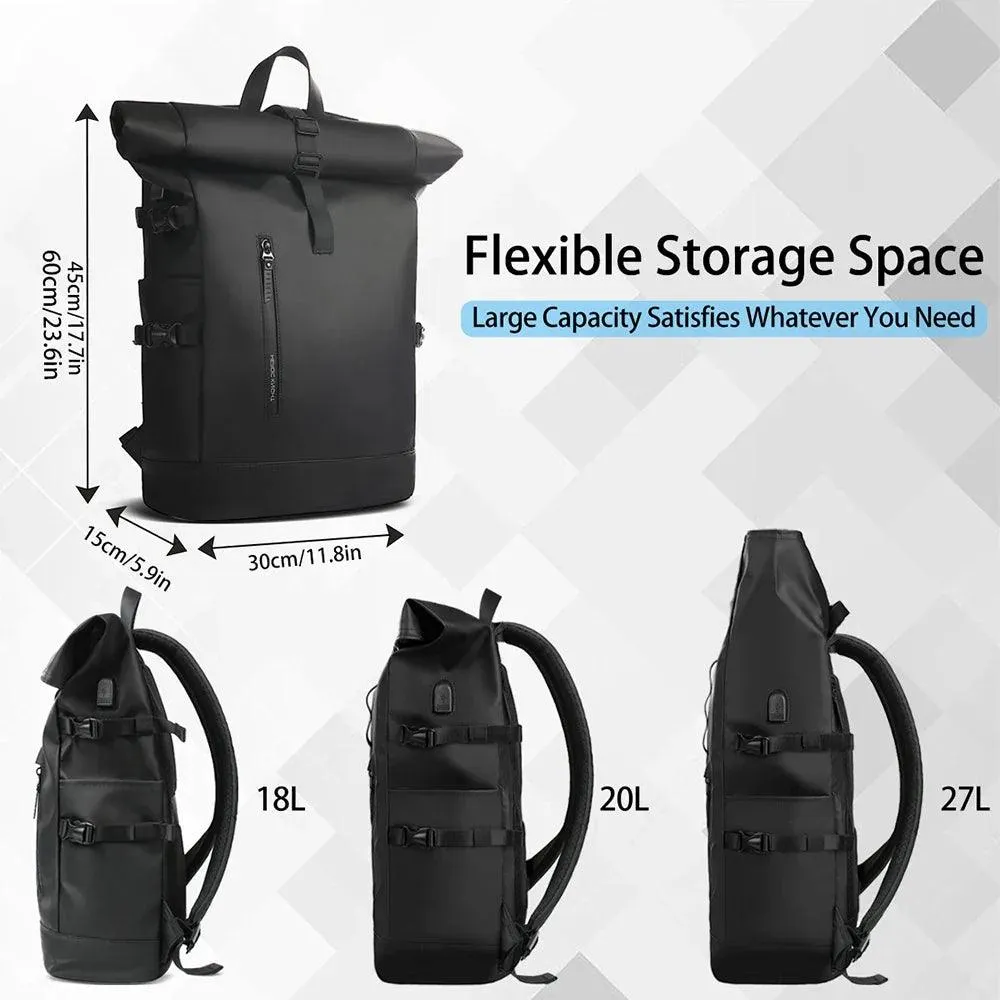 Versatile Waterproof Men's Travel Backpack with USB Port - Expandable 15.6" Laptop Bag for Work and Outdoor Adventures