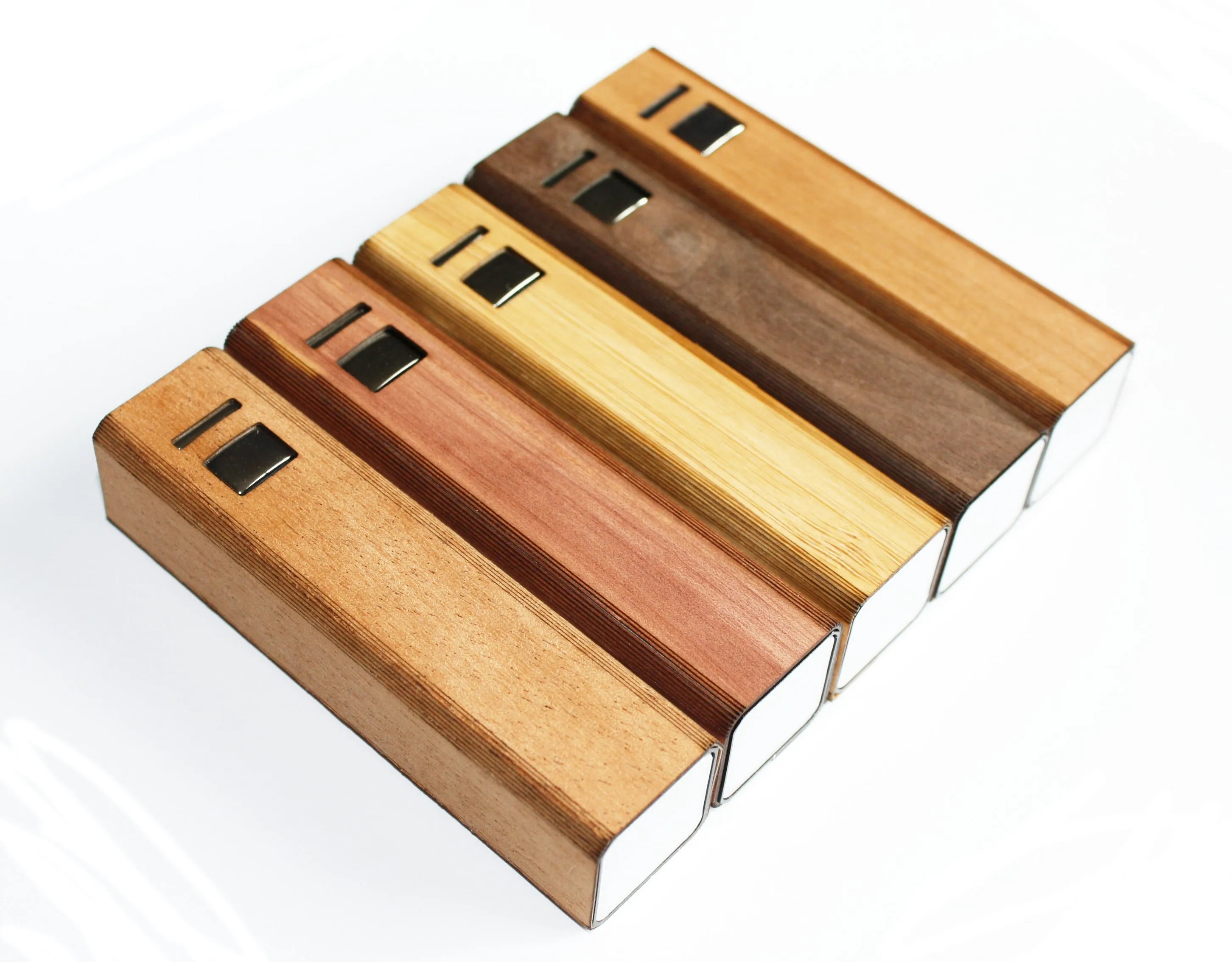 Wooden Ultra-Slim Portable Lipstick Power Bank