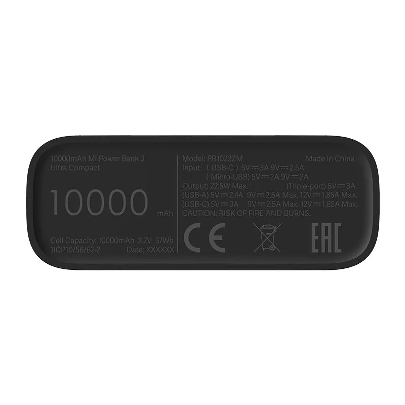 Xiaomi 10000Mah 22.5W Power Bank 3 Ultra Compact - Black